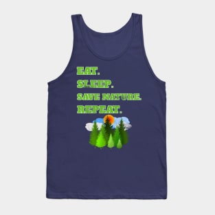 Eat Sleep Save Nature Repeat Distressed Coll Nature Lovers Gift Tank Top